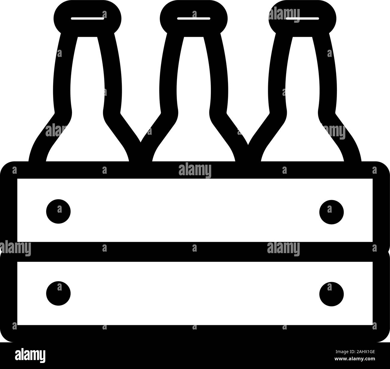 a box of beer icon vector. Isolated contour symbol illustration Stock ...
