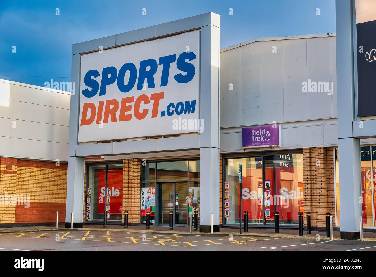 CHESTER, UNITED KINGDOM - DECEMBER 25th, 2019: Sports Direct superstore store front Stock Photo