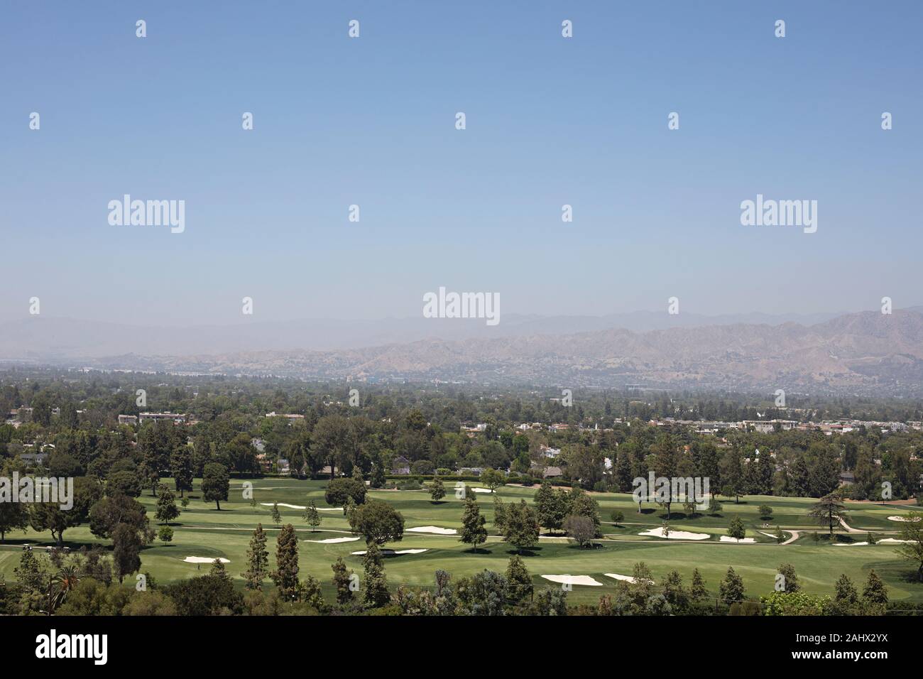 View across Lakeside Golf Course, Los Angeles Stock Photo