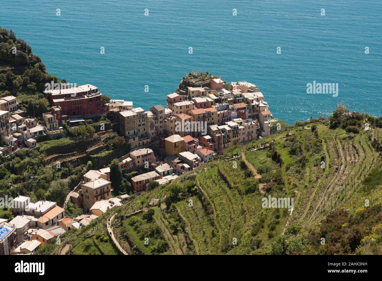 Manarola of the coastal area Cinque Terre in the Italian province La Spezia Stock Photo