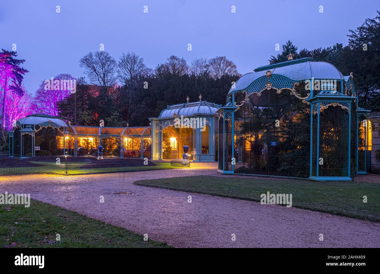 Waddesdon Manor Christmas lights Stock Photo Alamy