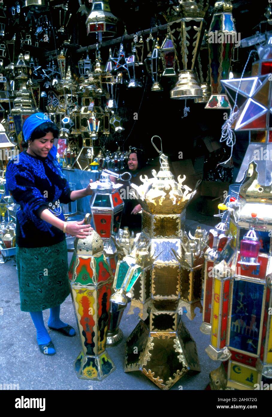 Shop in Cairo selling Ramadan decorations Stock Photo - Alamy