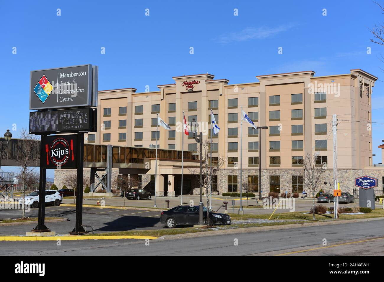 Membertou, NS, Canada - The Hampton Inn attached to the Trade and Convention Centre in the Mi'kmaq First Nation community near Sydney on Cape Breton I Stock Photo