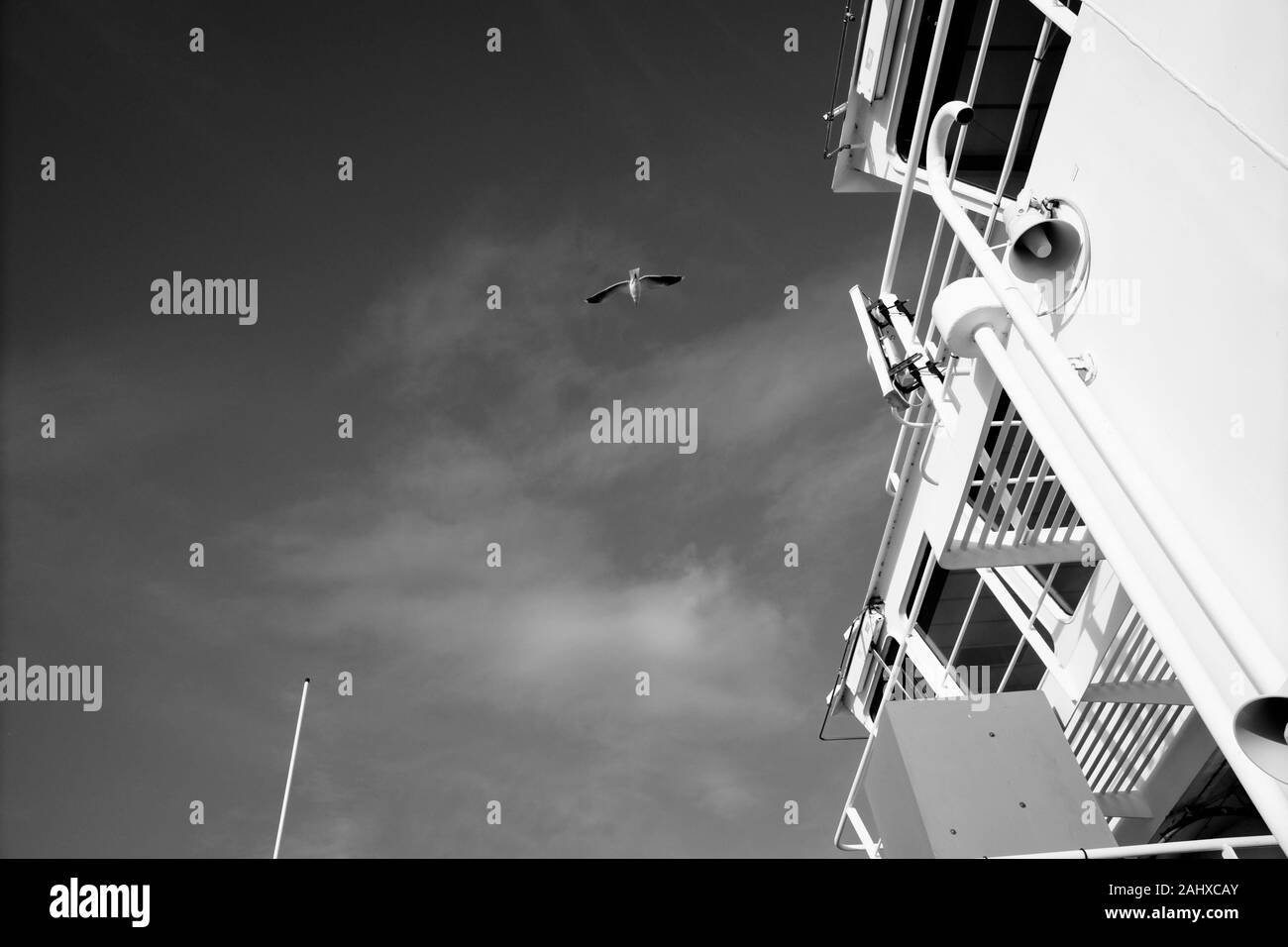 Flight deck sunset Black and White Stock Photos & Images - Alamy