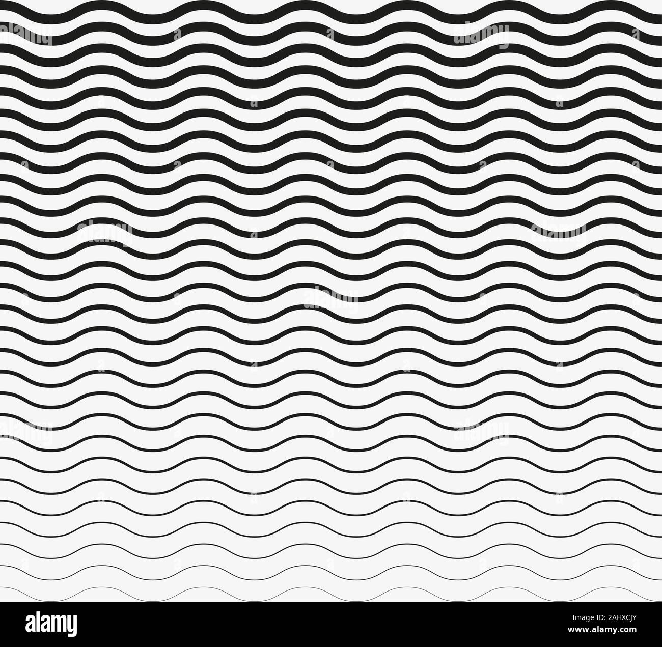 Wavy horizontal lines. Vector illustration, flat design Stock Vector