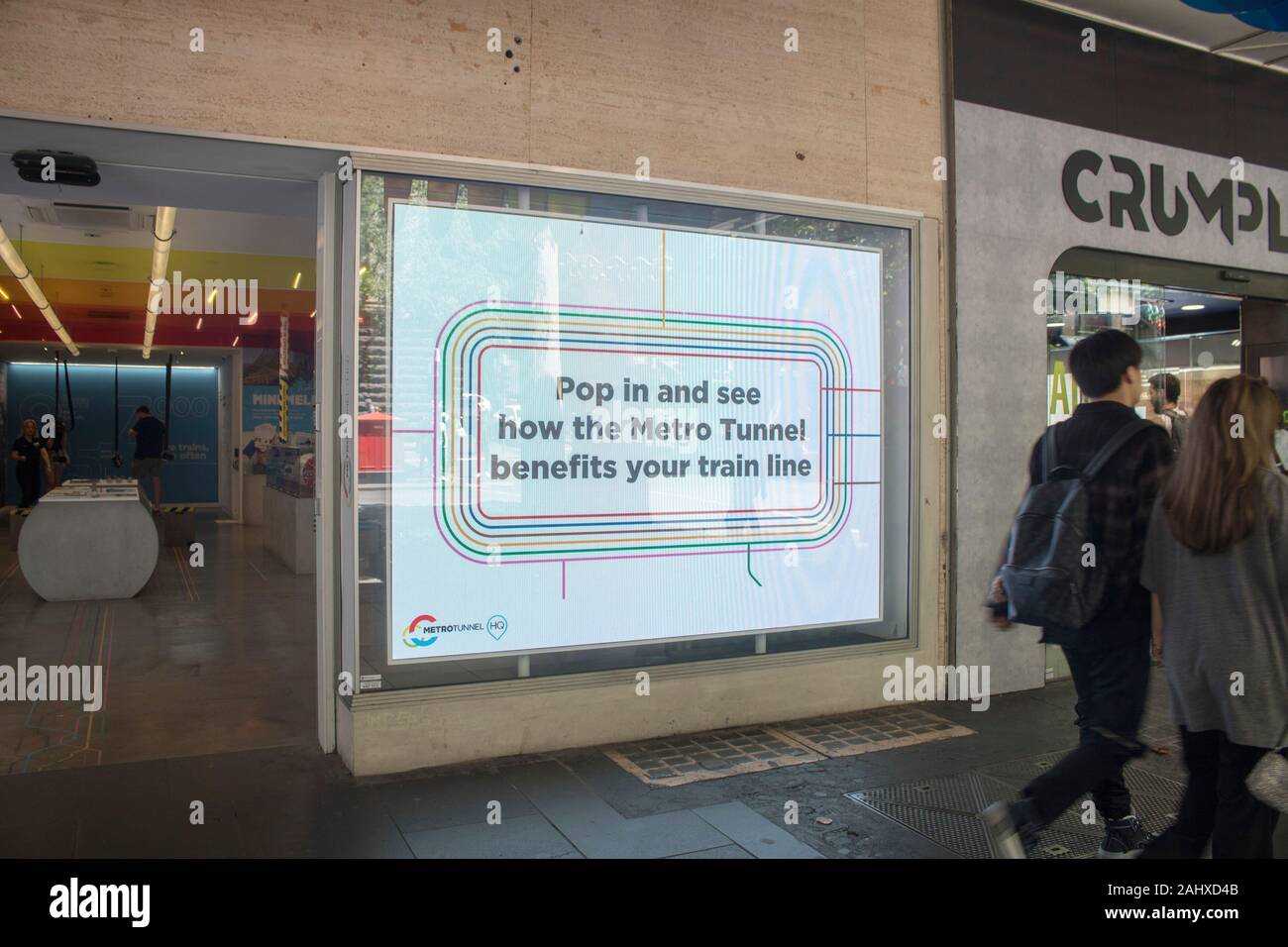 Melbourne, Australia. 2 January 2020. The Metro Tunnel visitor centre
