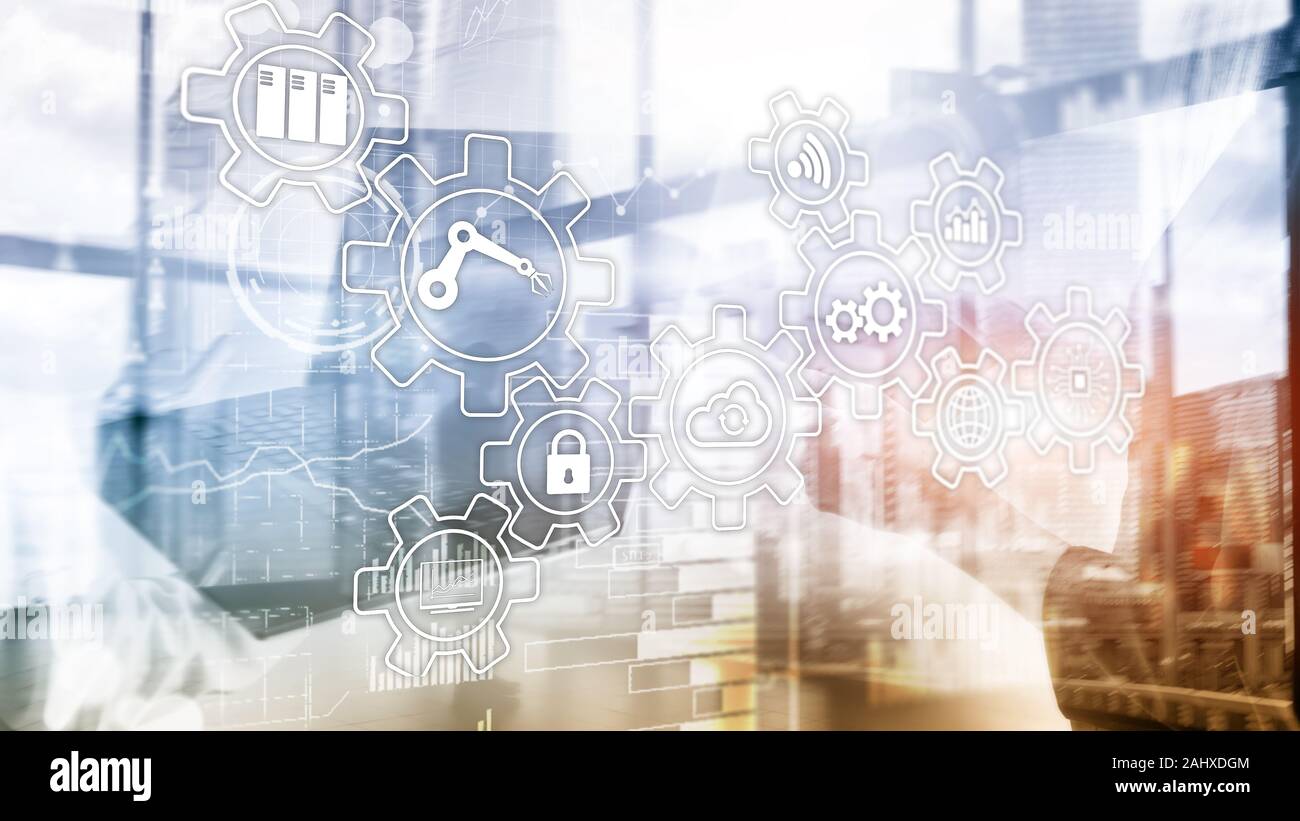 Technology innovation and process automation. Smart industry Stock Photo