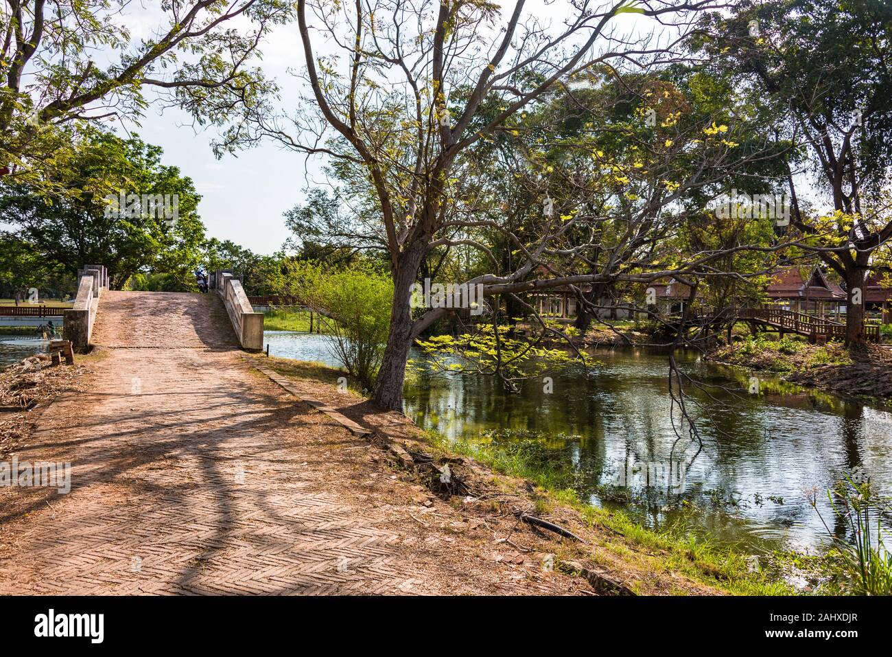 Alley along canal in park hi-res stock photography and images - Alamy