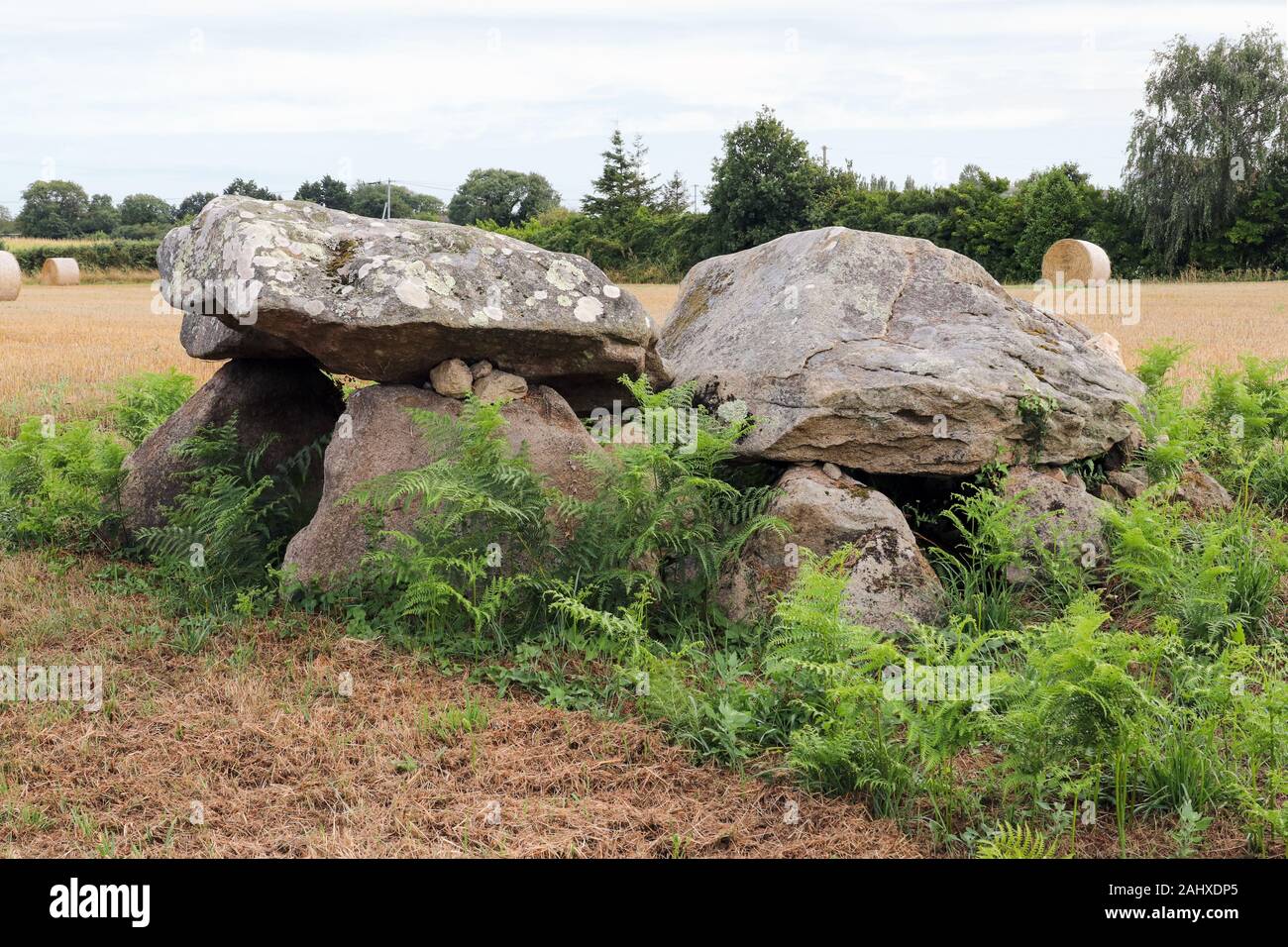 Dolmen of Kerangre - megalithic monument in Erdeven,, departement Morbihan, Brittany, France Stock Photo