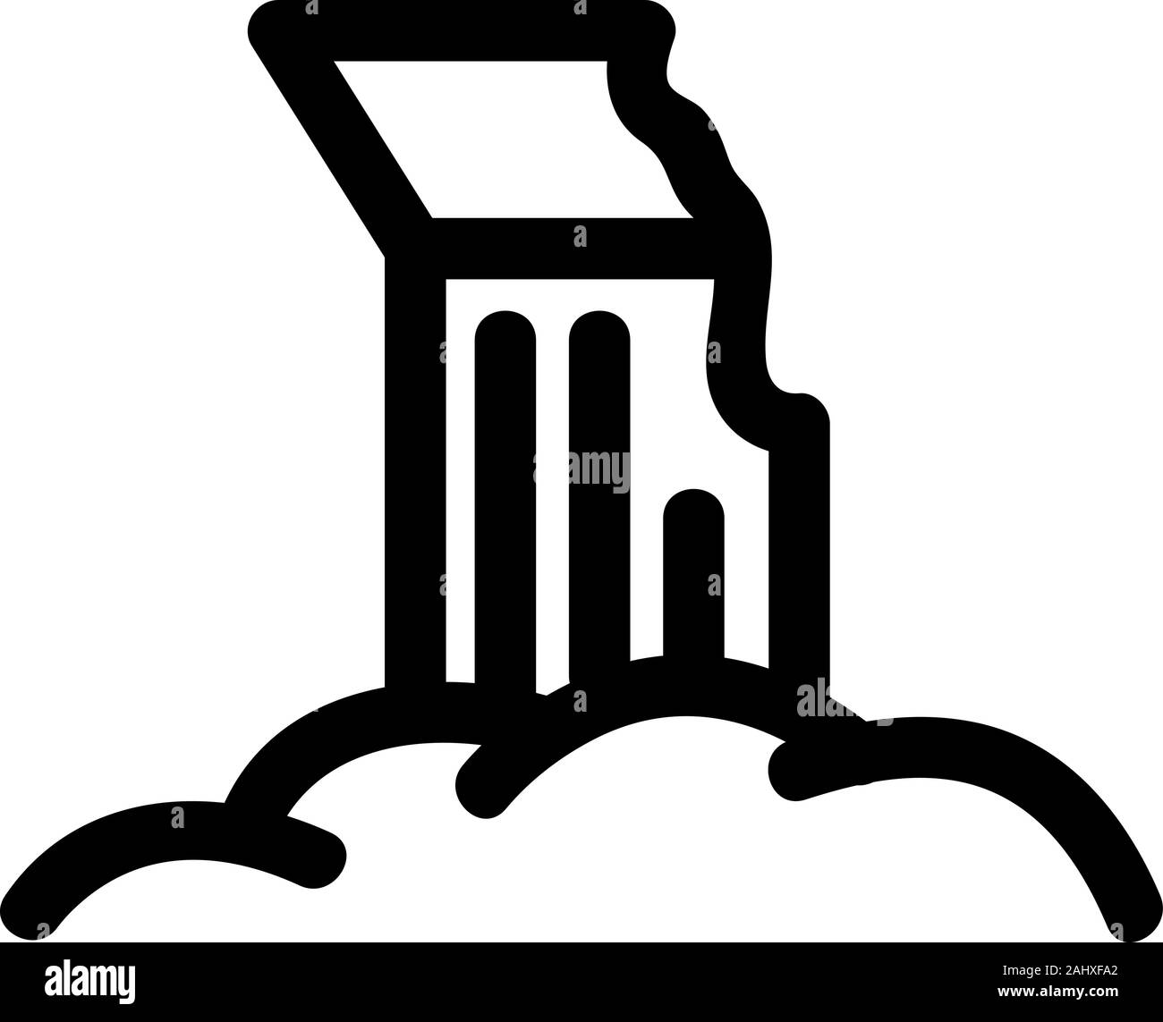 wreckage of the column icon vector. Isolated contour symbol illustration Stock Vector