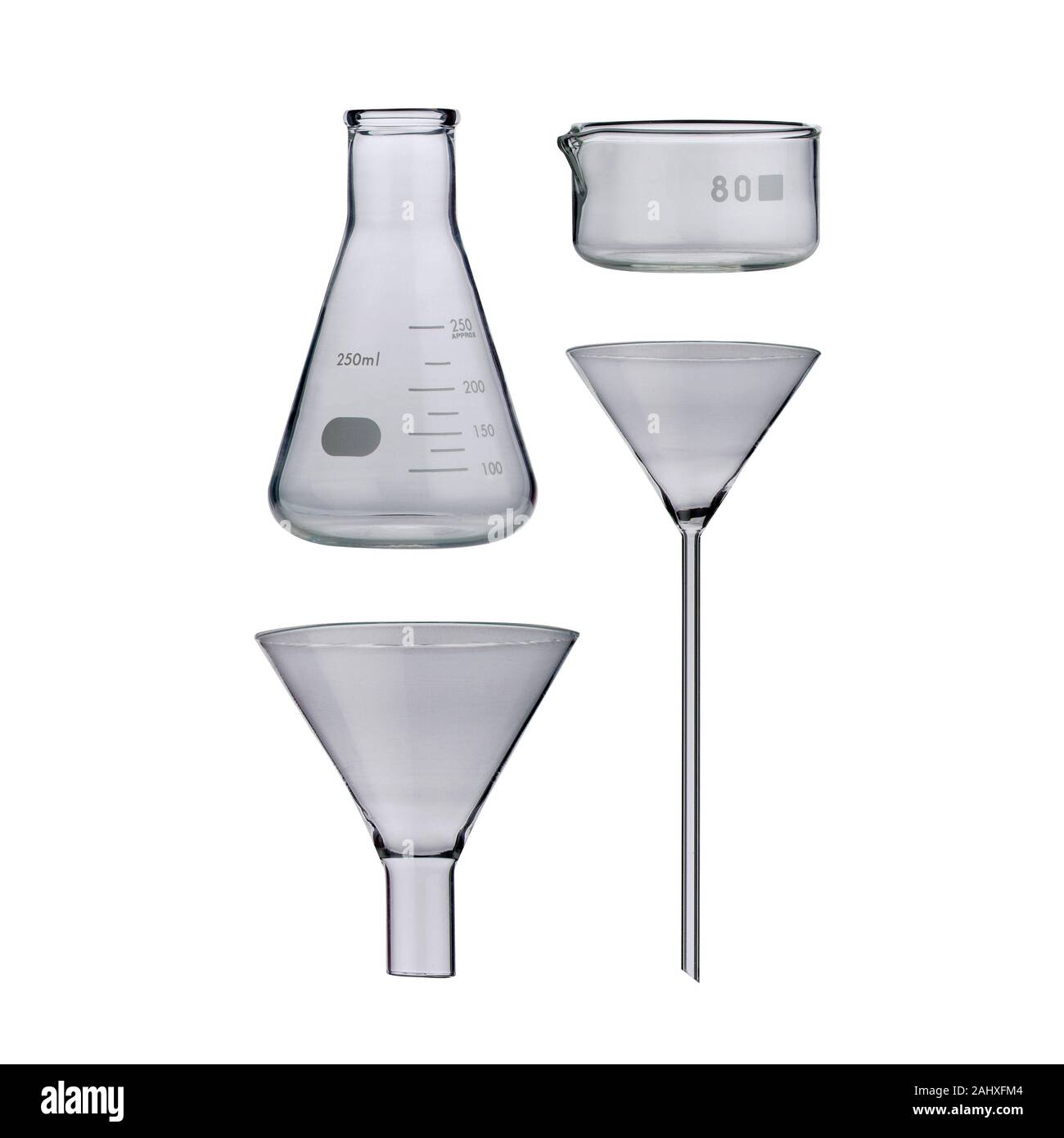 Lab. Laboratory glassware set on background Stock Photo Alamy