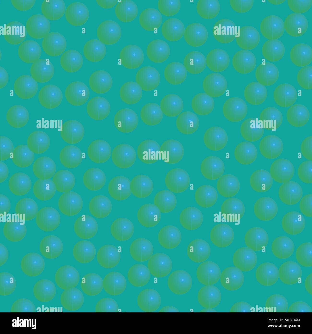 Blue Green Balls Seamless Pattern on Green Background Stock Vector