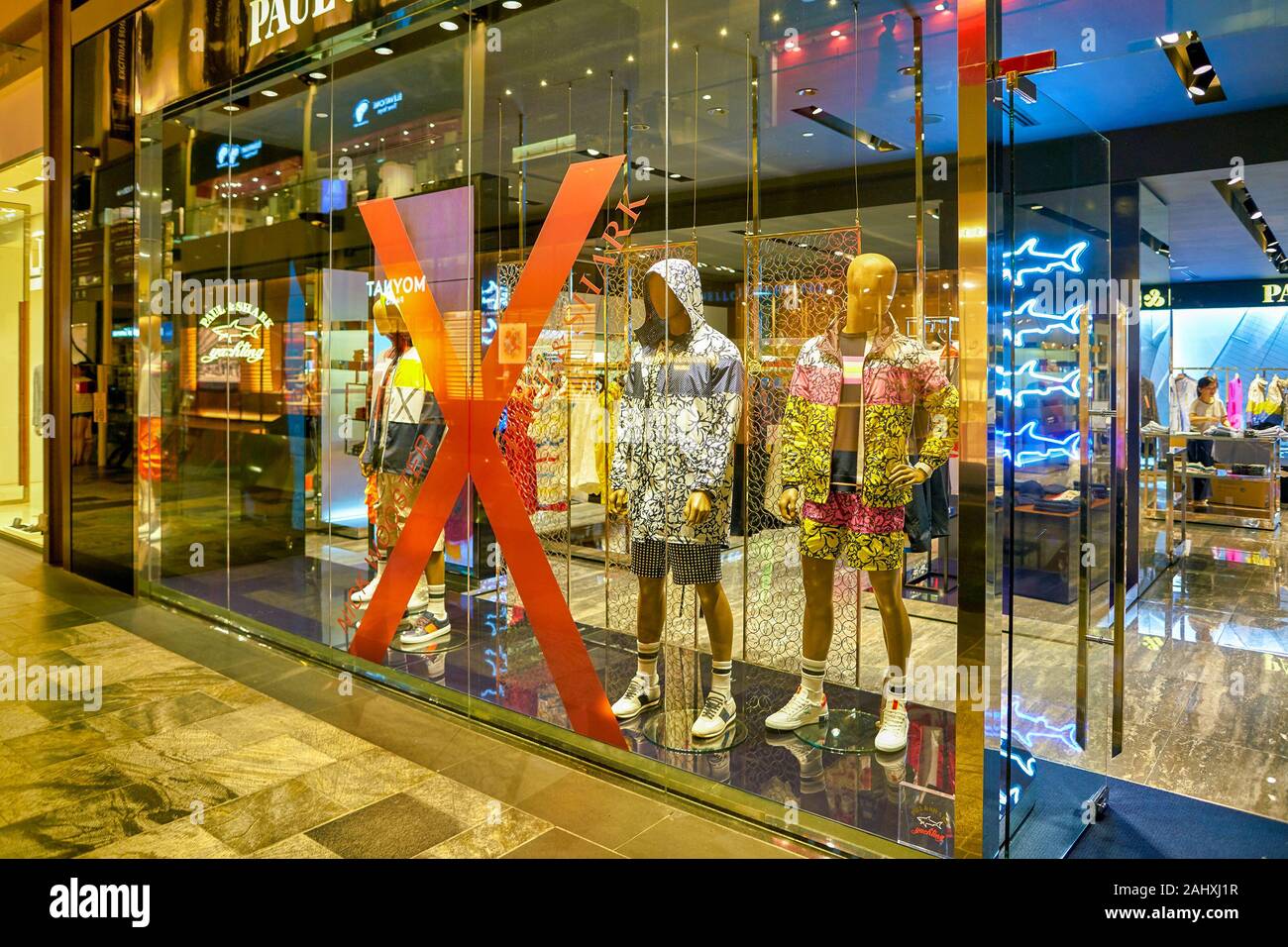 SINGAPORE - CIRCA APRIL, 2019: clothes on display at Zara store in