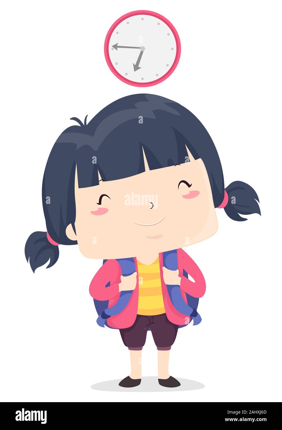 Illustration Of A Kid Girl Student Ready For School Before Seven In The Morning Early Adjective Sample Stock Photo Alamy Illustration Of A Kid Girl Student Ready For School Before Seven In The Morning Early Adjective Sample Stock Photo Alamy