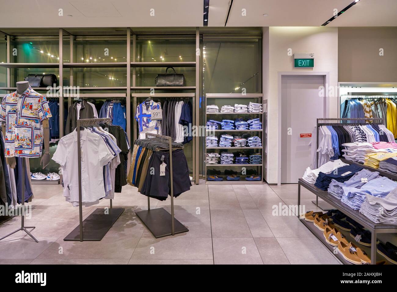 Singapore Circa April 2019 Clothes On Display At Zara Store In