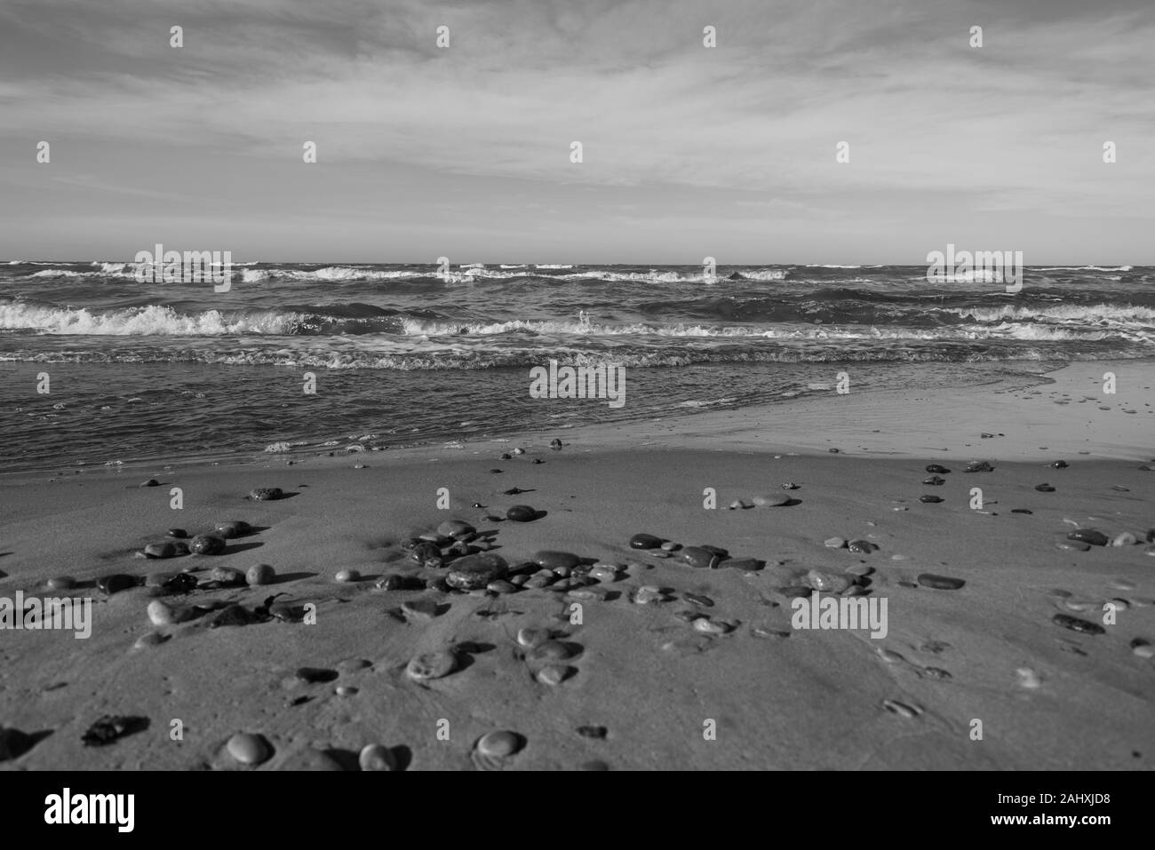 Baltic sea beach view Black and White Stock Photos & Images - Alamy