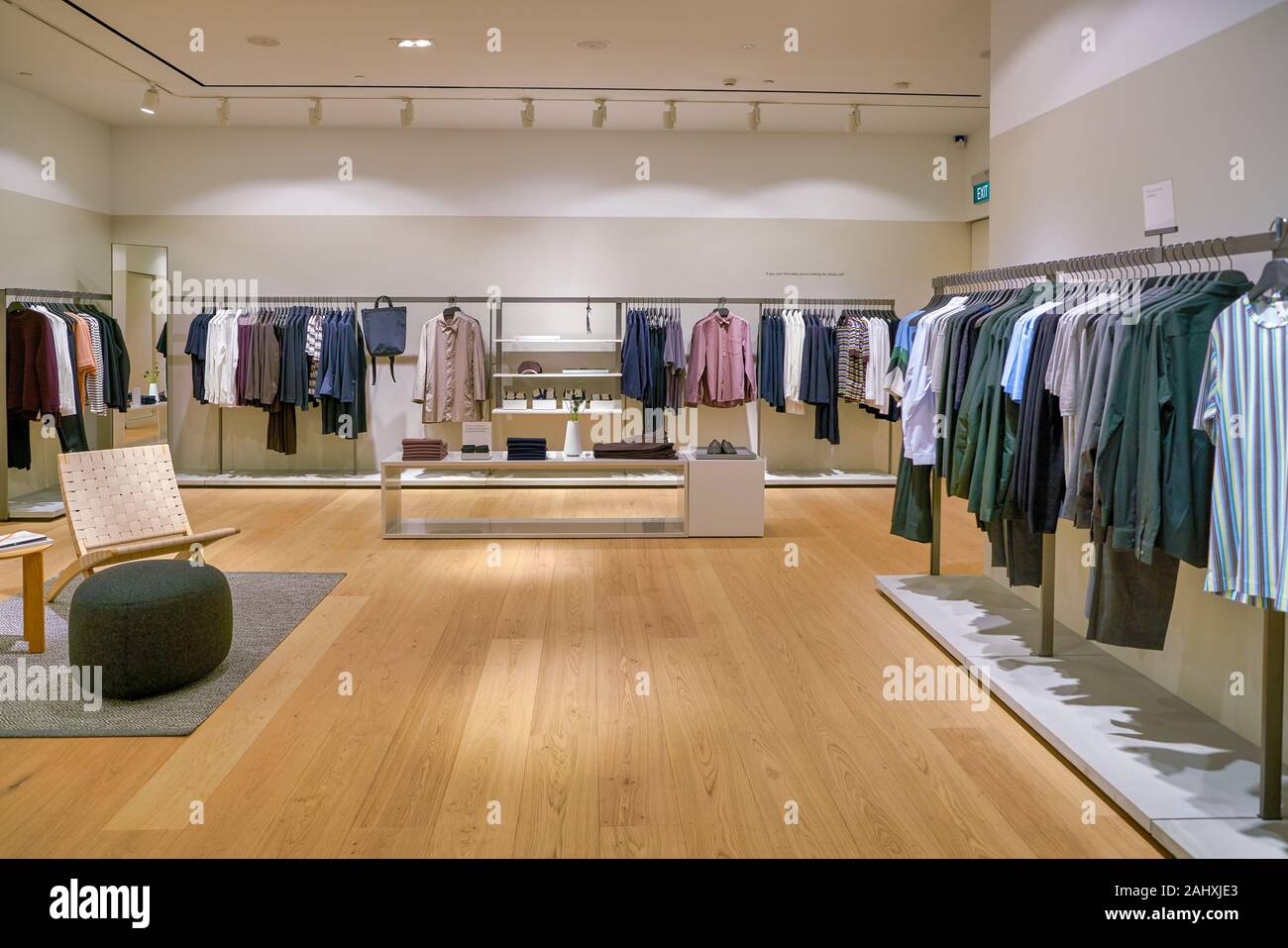 SINGAPORE - CIRCA APRIL, 2019: clothes on display at COS store in the ...