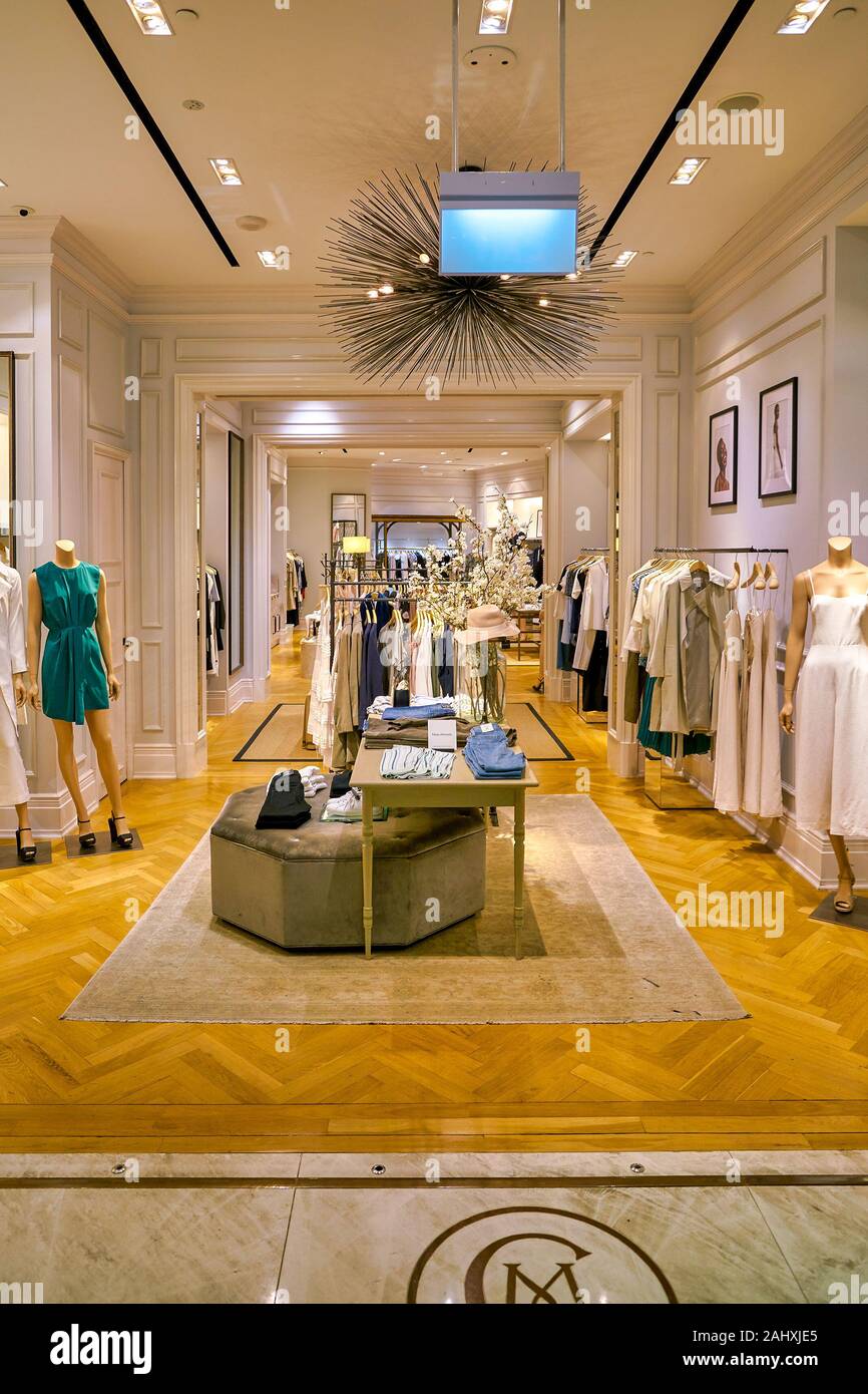 SINGAPORE - CIRCA APRIL, 2019: clothes on display at Club Monaco store in  the Shoppes at Marina Bay Sands Stock Photo - Alamy