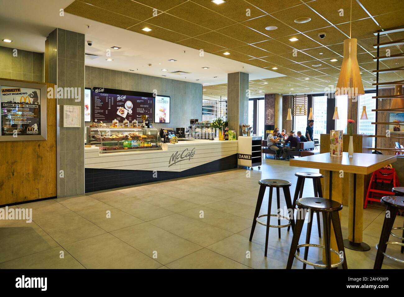 BERLIN, GERMANY - CIRCA SEPTEMBER, 2019: McCafe at a McDonald's store ...