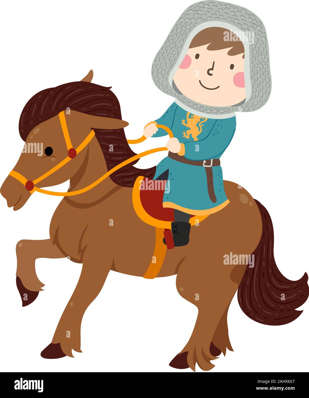 Cartoon Guy Riding Horse