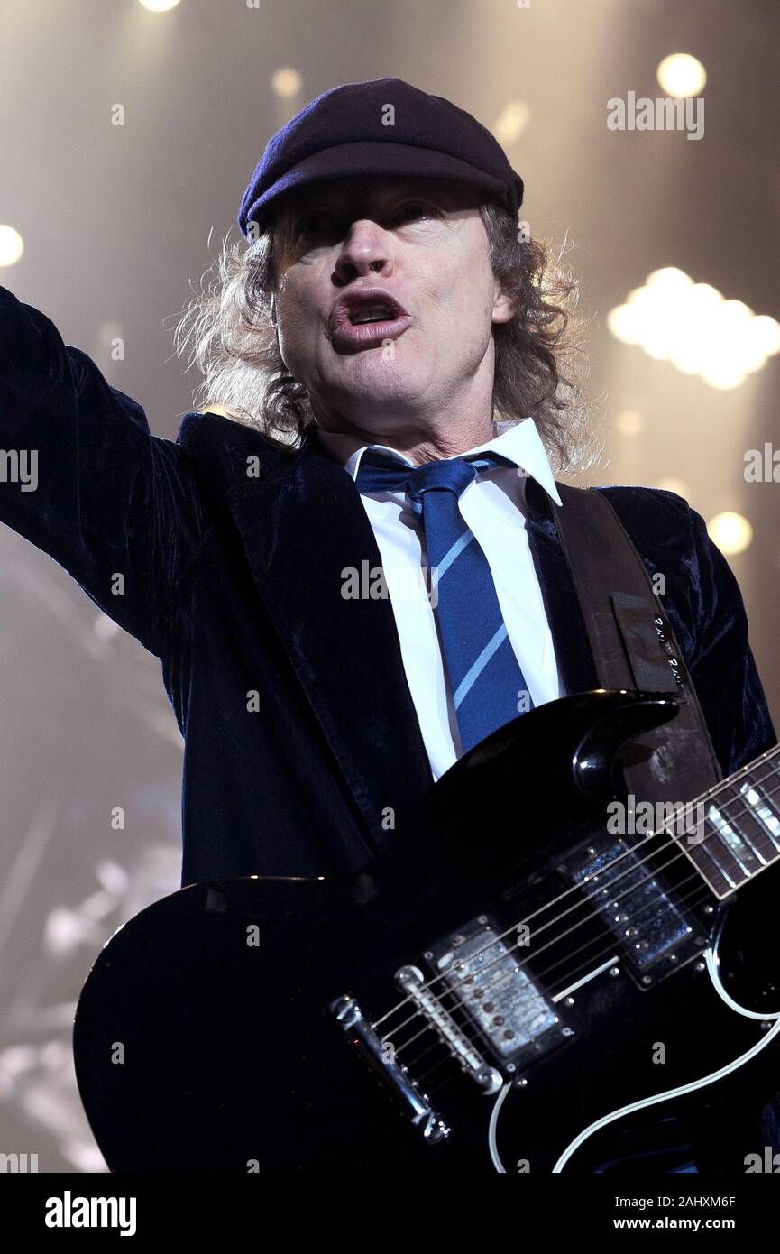 Milano Italy  19/03/2009 : Live concert of ACDC at the Mediolanum Forum of Assago,Angus Young during the concert Stock Photo