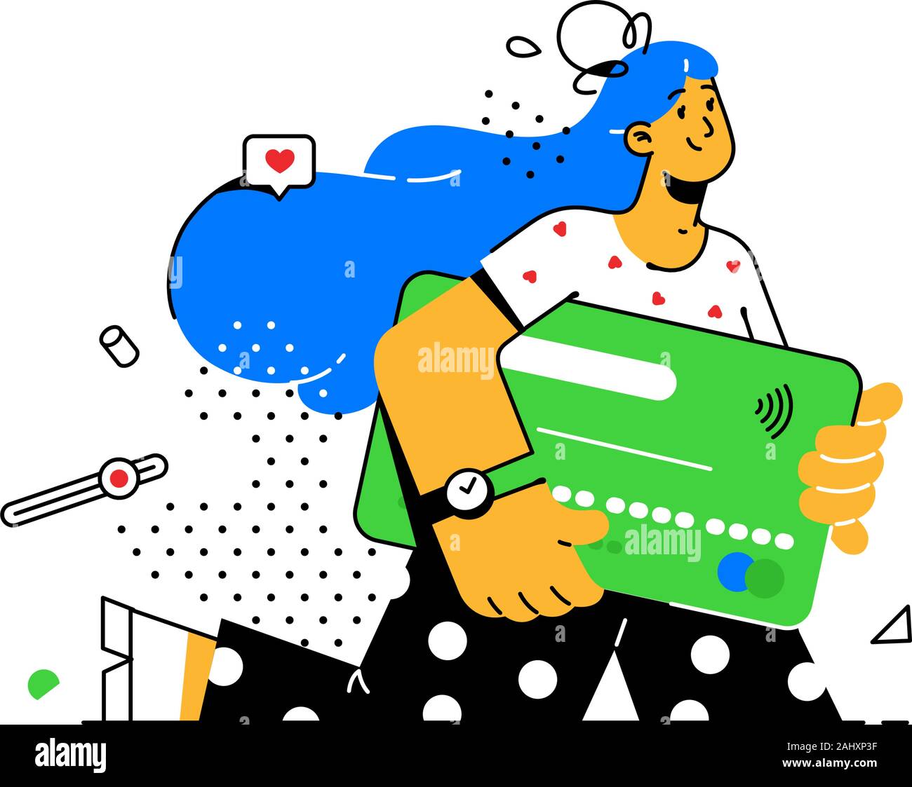 Happy lady credit card Stock Vector Images Alamy