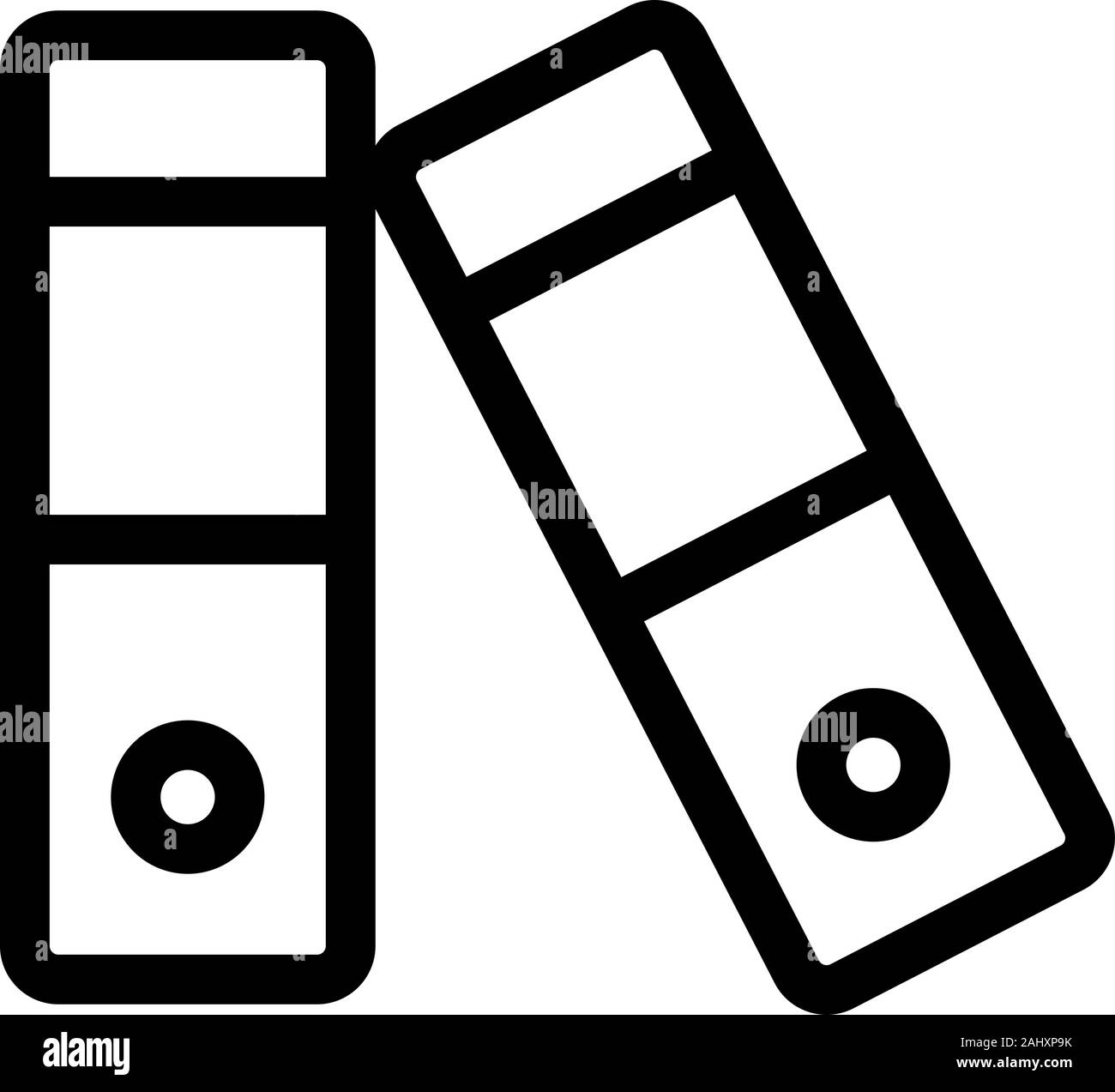 folders with documents icon vector. Isolated contour symbol ...
