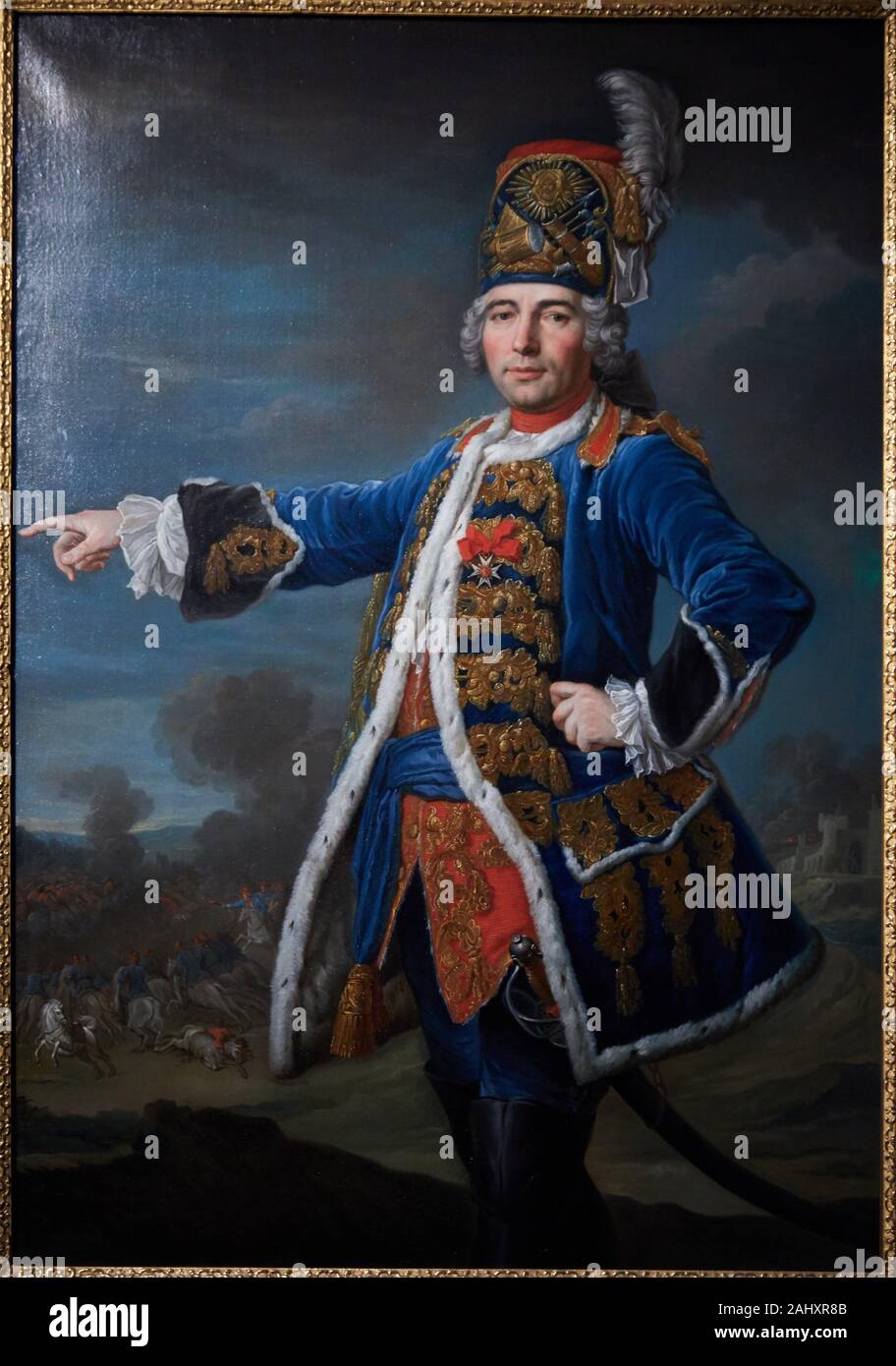'''Knight Simon Claude de Grassin (-1763), in his own Legion’s uniform'', 1749, M. Liébault, Musée de l’Armée, Hôtel National des Invalides, Paris, Stock Photo