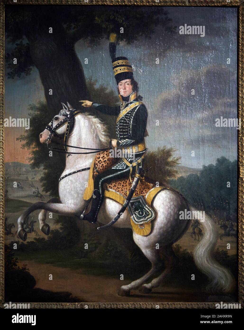 '''A 6th Chasseur Regiment Lance-Sergeant'', 1795, Johann Friedrich Dryander, Musée de l’Armée, Hôtel National des Invalides, Paris, France Stock Photo