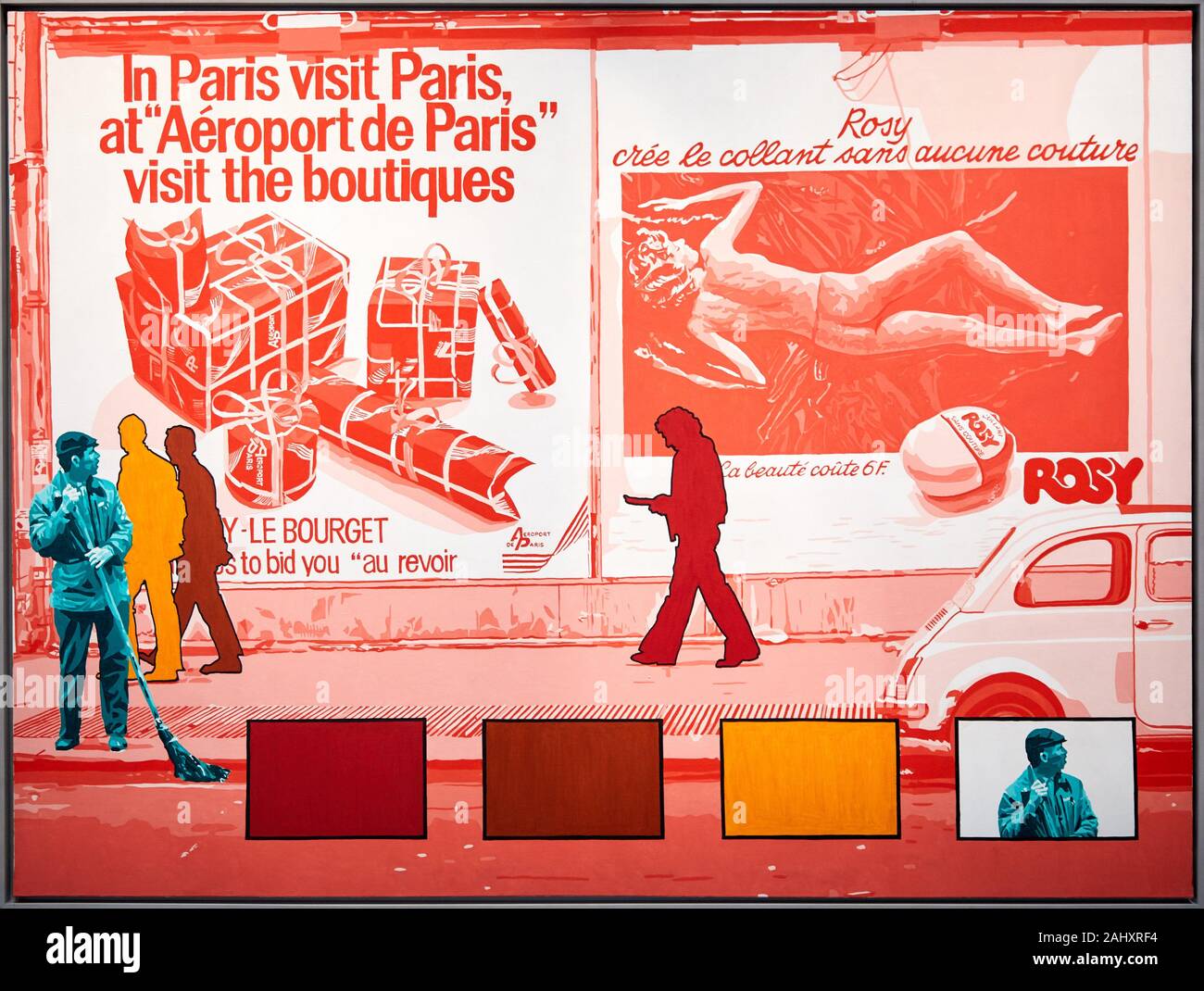 '''La France est-elle coupée en deux?'', 1974, Gérard Fromanger, Rumeurs & Légendes, MAM, City of Paris Museum of Modern Art, Musée d'Art Moderne de Stock Photo
