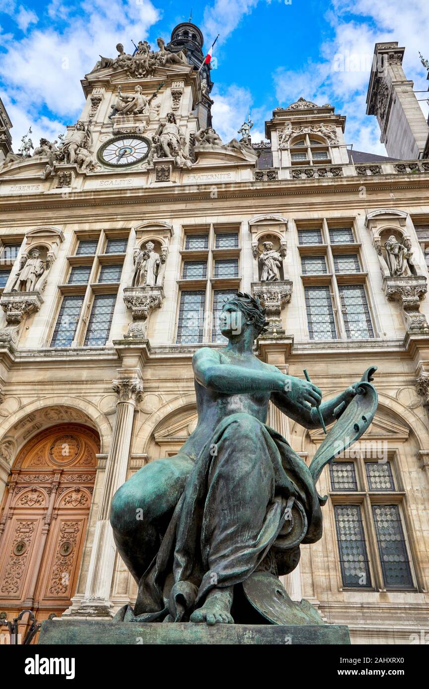 Hôtel de Ville, Paris, France Stock Photo
