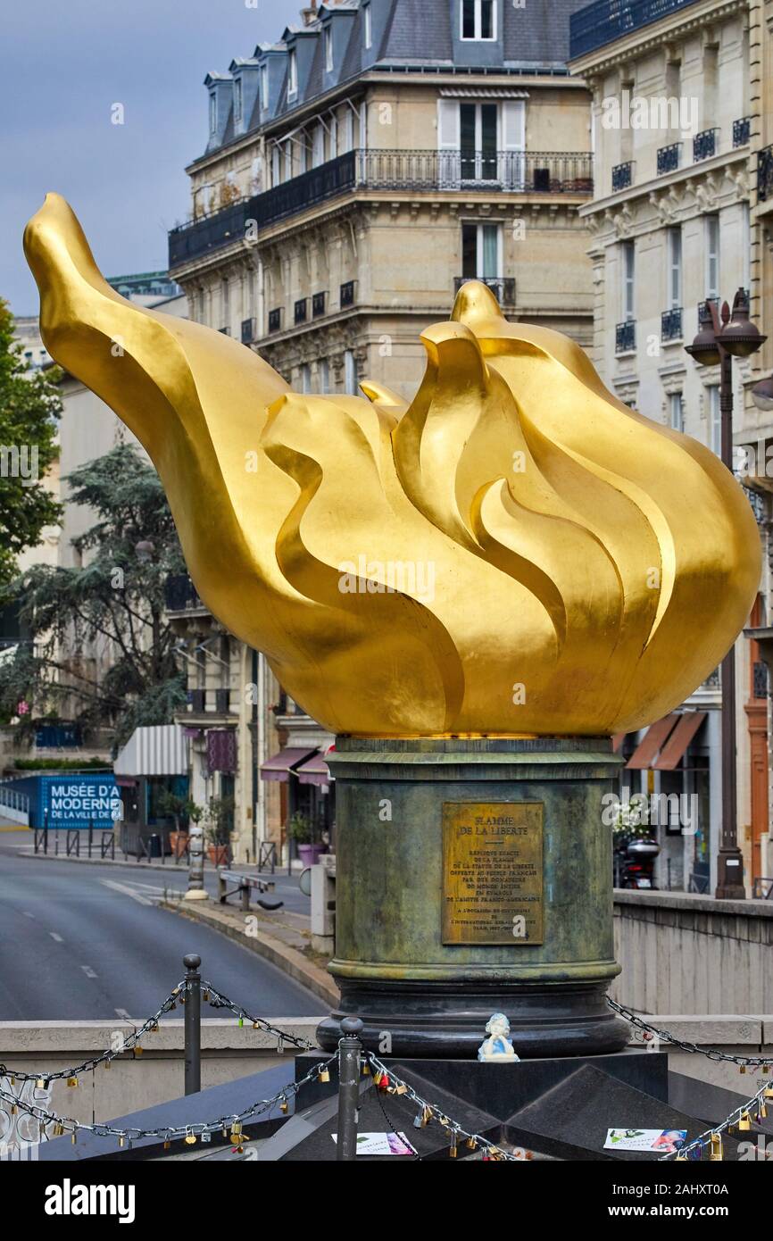 Flamme de la Liberte, Place de l'Alma, Paris, France Stock Photo