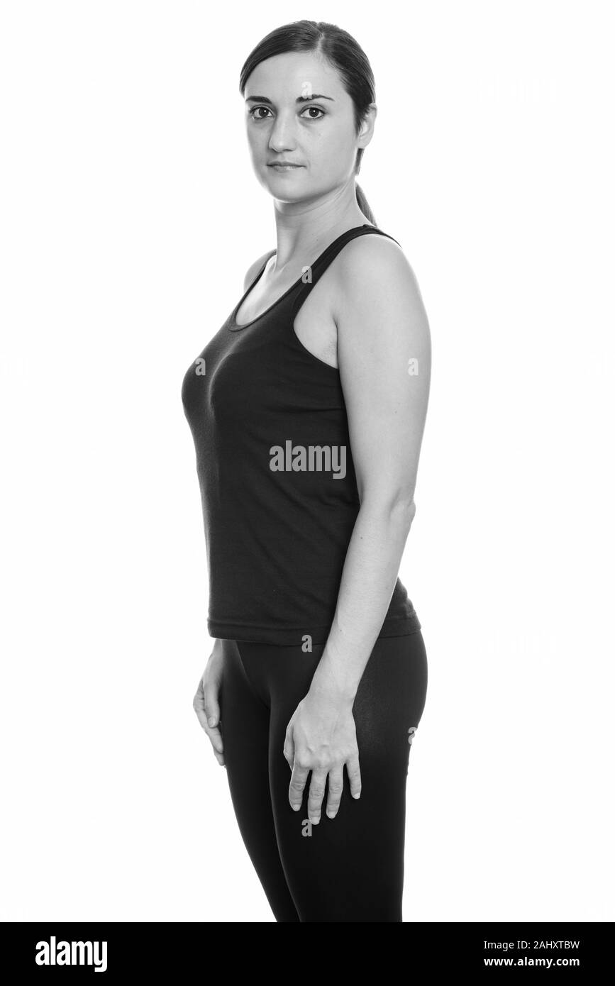 Portrait of beautiful woman in black and white Stock Photo - Alamy