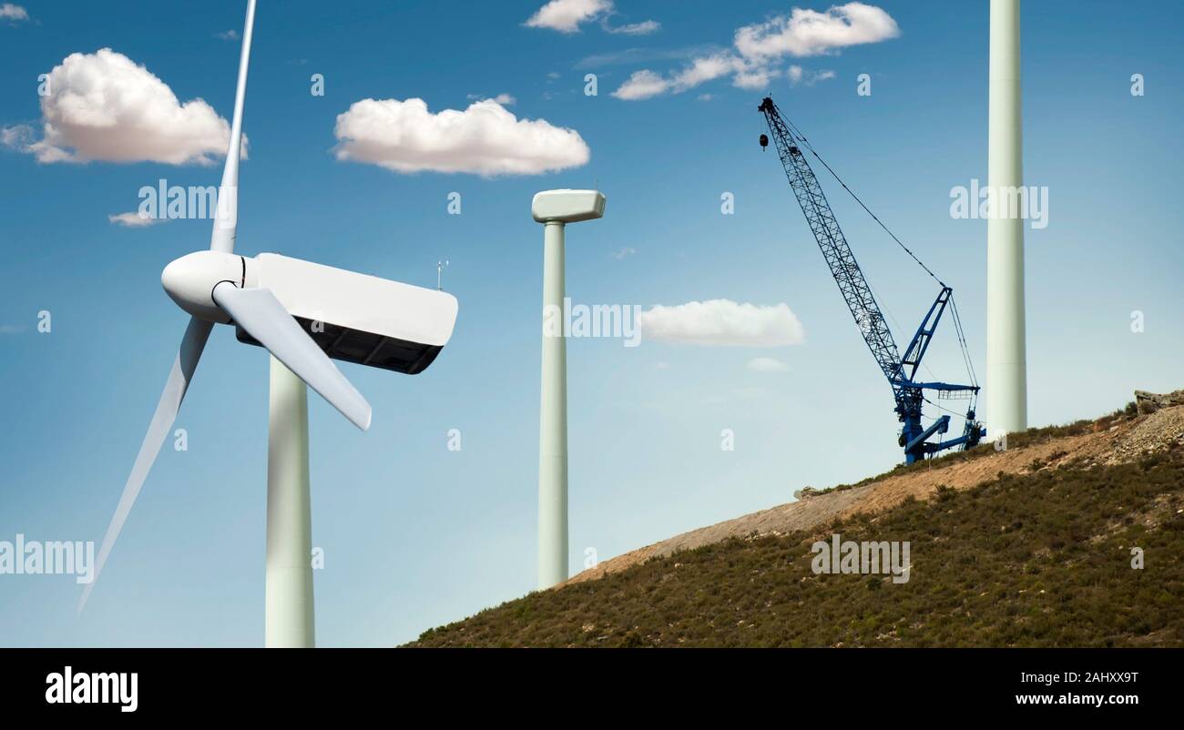 Installation of wind turbines Stock Photo - Alamy