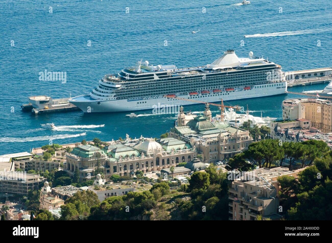 Big Cruise Ship Docked In Monaco Bay Stock Photo Alamy