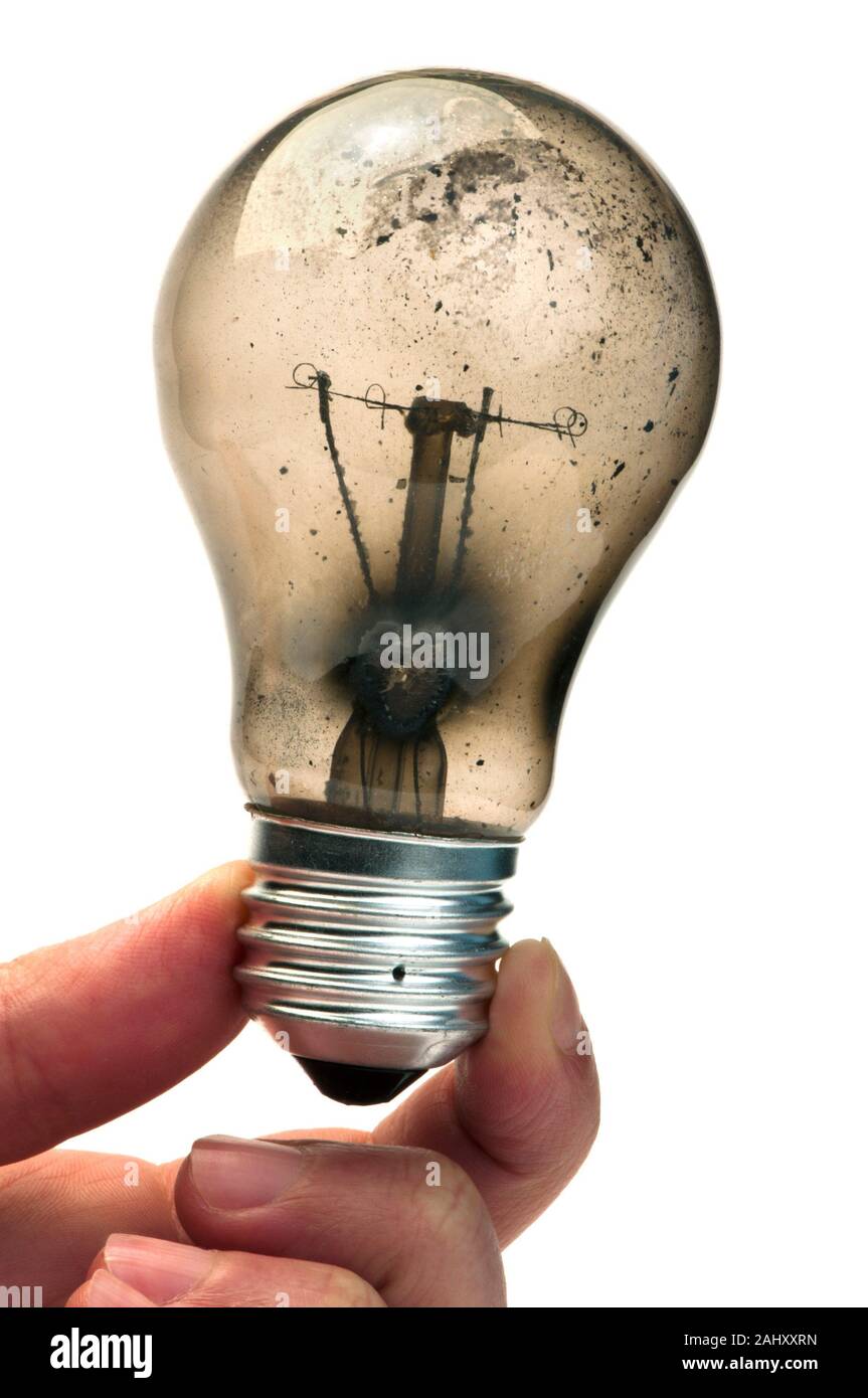 Old light bulb burned inside Stock Photo Alamy