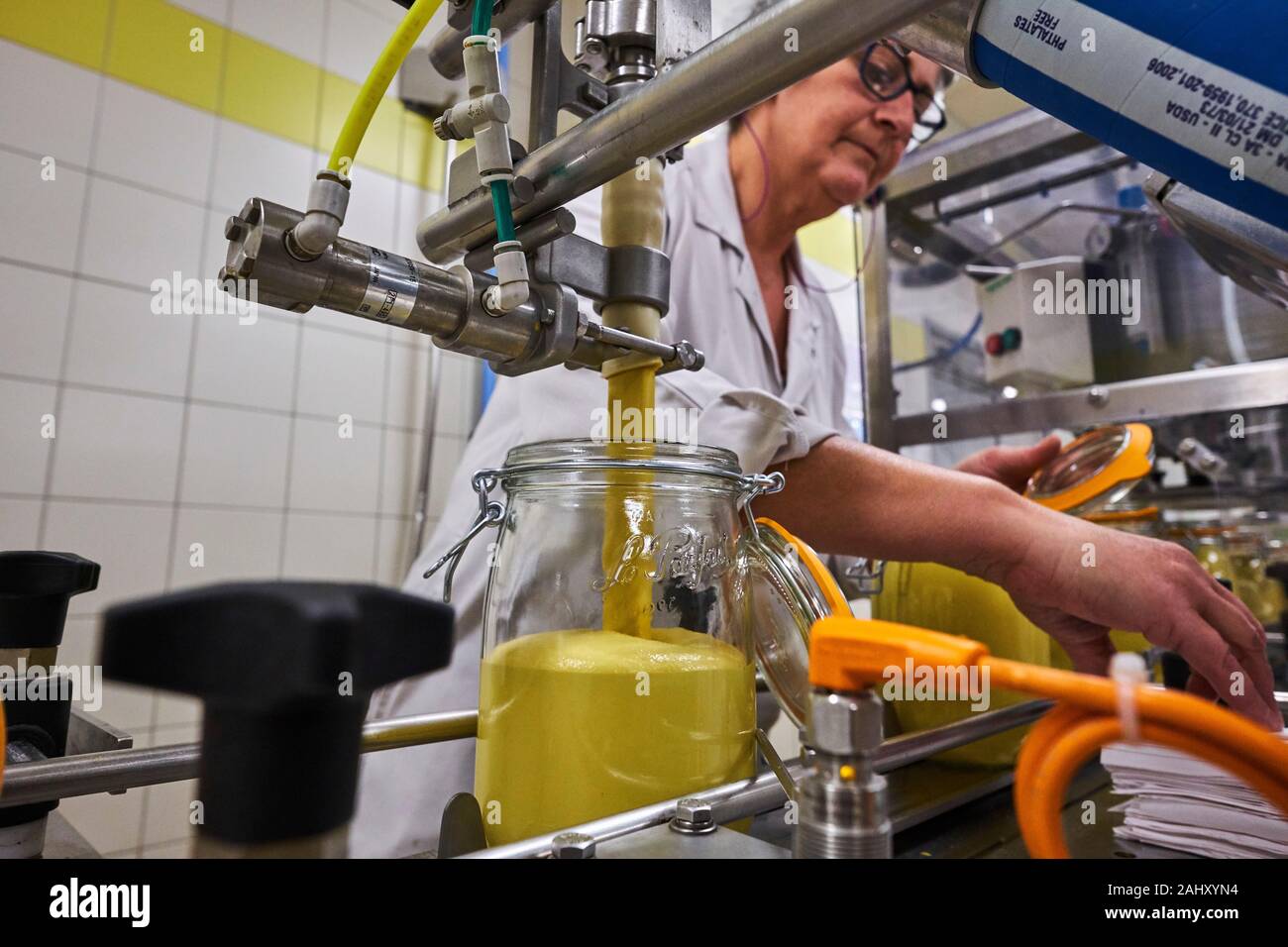 France, Côte d'Or, Beaune, Fallot mustard factory Stock Photo