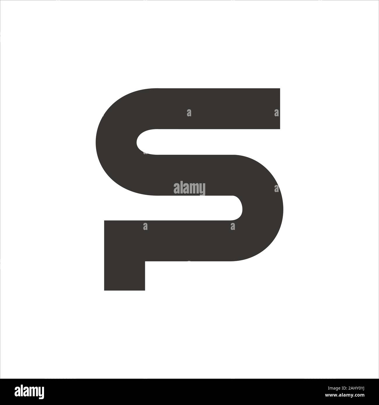 initial letter sp or ps logo vector design Stock Vector