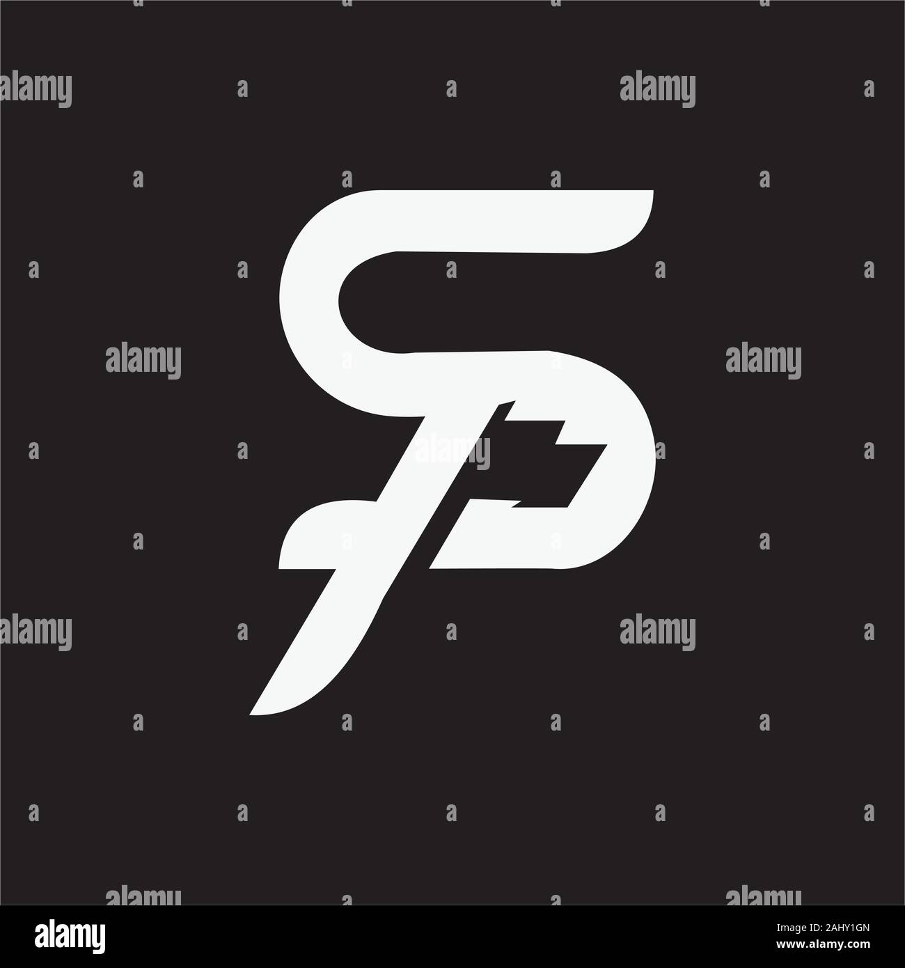 initial letter sp or ps logo vector design Stock Vector