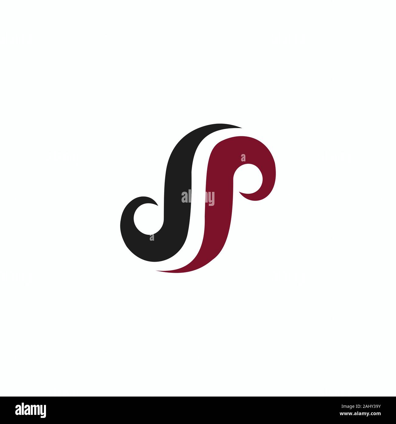 initial letter sp or ps logo vector design Stock Vector