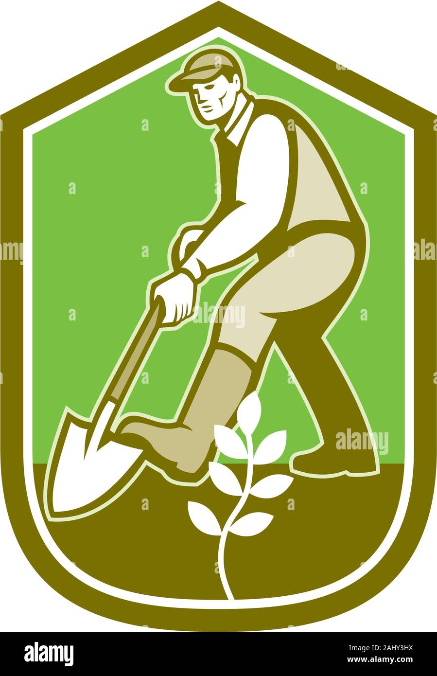 Digging man cartoon illustration hi-res stock photography and images - Alamy