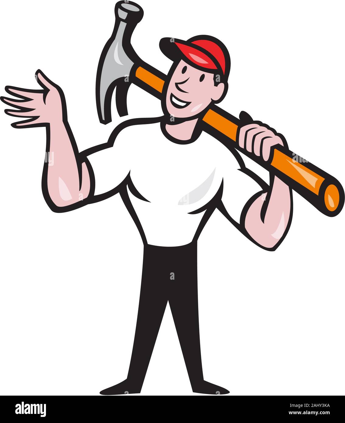 Cartoon builder man Royalty Free Vector Image - VectorStock