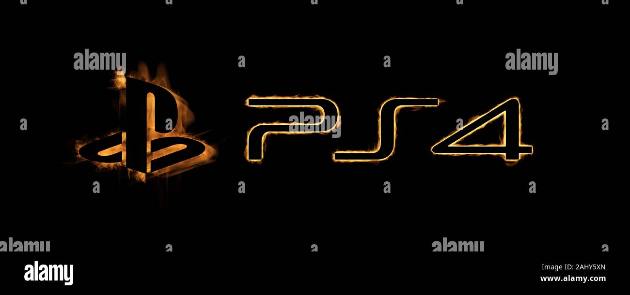 Cape Town, South Africa January 1, 2020 Yellow Burning Flames Effect