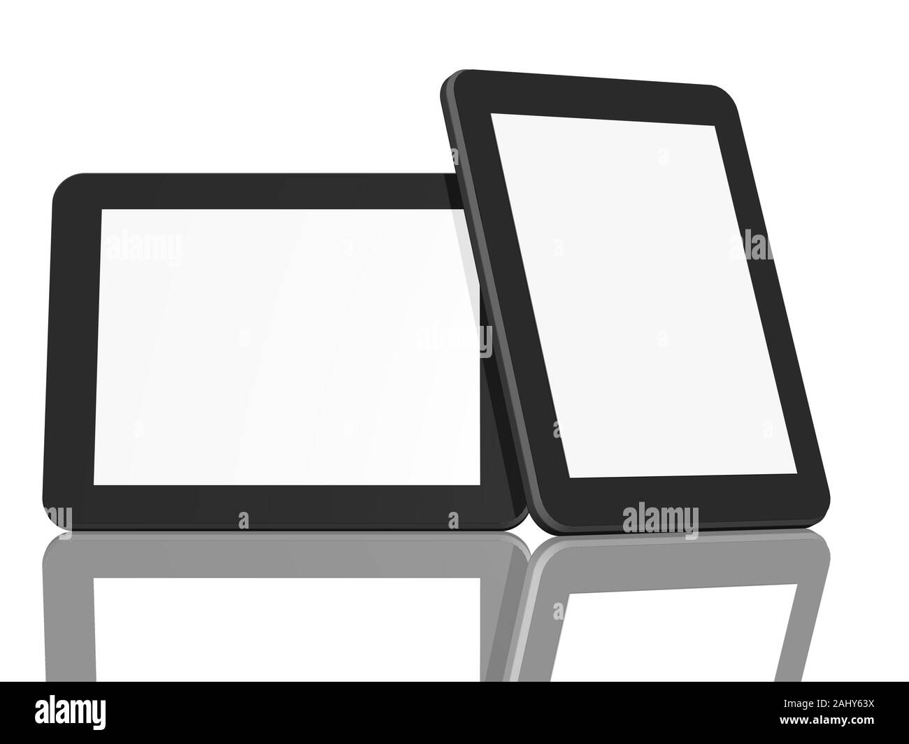Group of Two Tablet Computers on white background Stock Photo Alamy