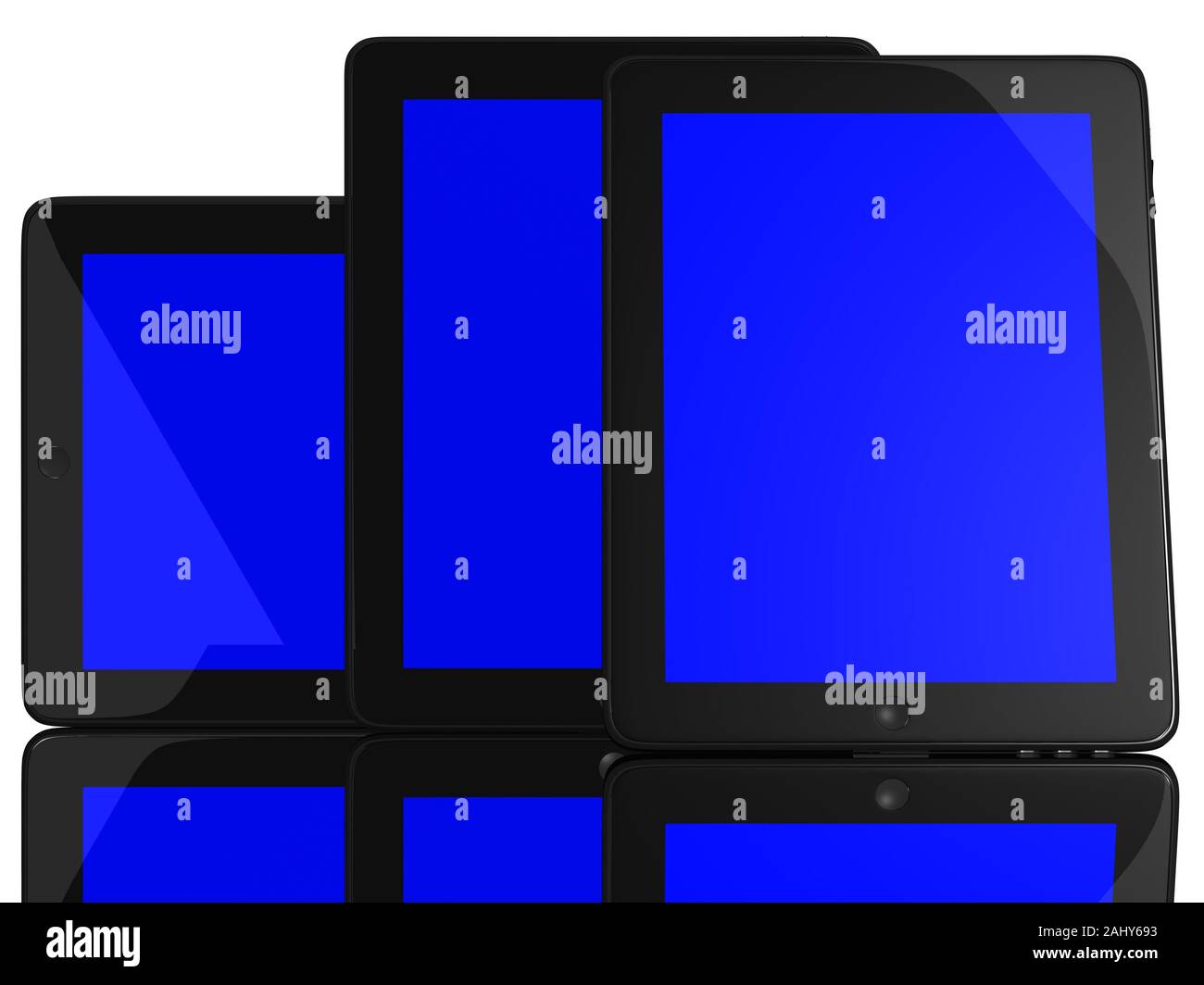 Group of Tablet Computers isolated on white Stock Photo Alamy