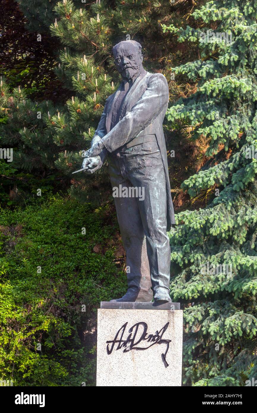Statue of Antonin Dvorak in his native village Nelahozeves Czech Republic Stock Photo