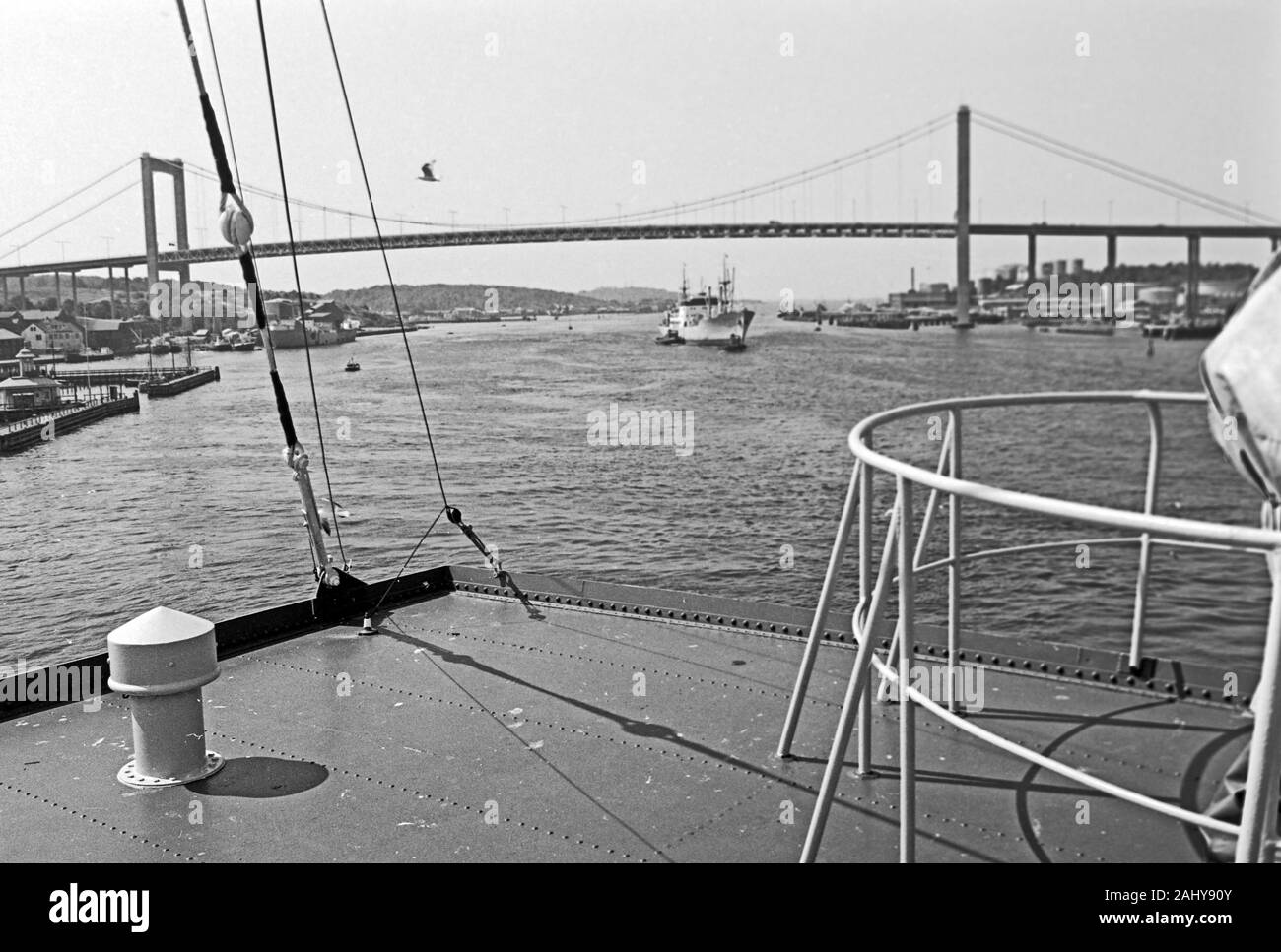 Einfahrt des Passagierschiffes nach Göteborg, Schweden, 1969. Entry of the passenger ship to Gothenburg, Sweden, 1969. Stock Photo