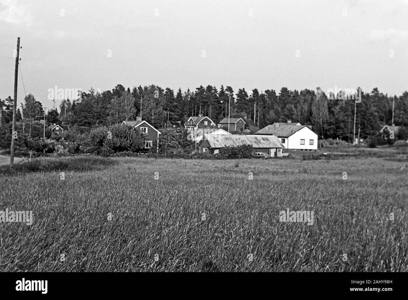 Typische Landhäuser, Schweden 1969.  Typical country houses, Sweden 1969. Stock Photo