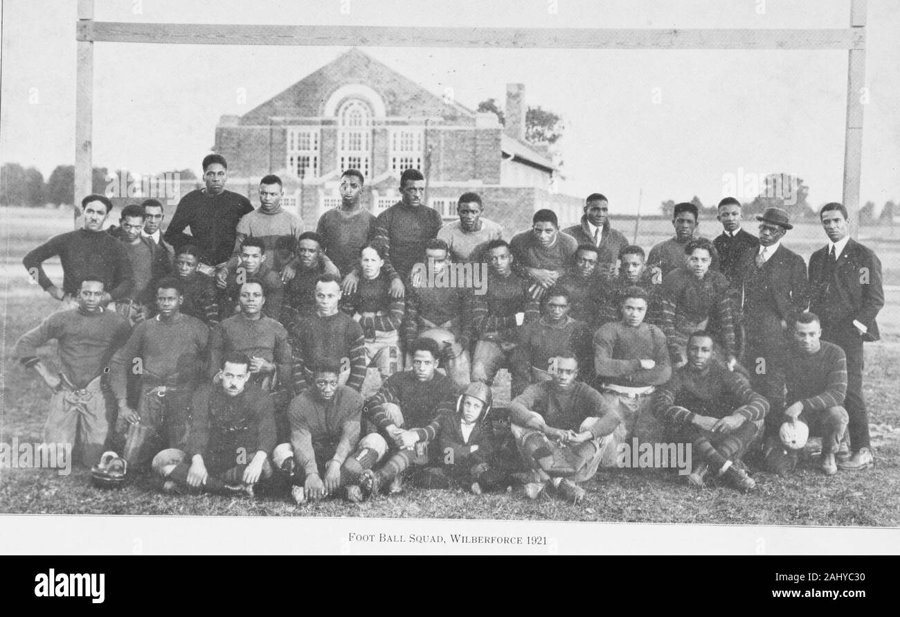 Football squad, Wilberforce 1921. Wilberforce University annual. Date