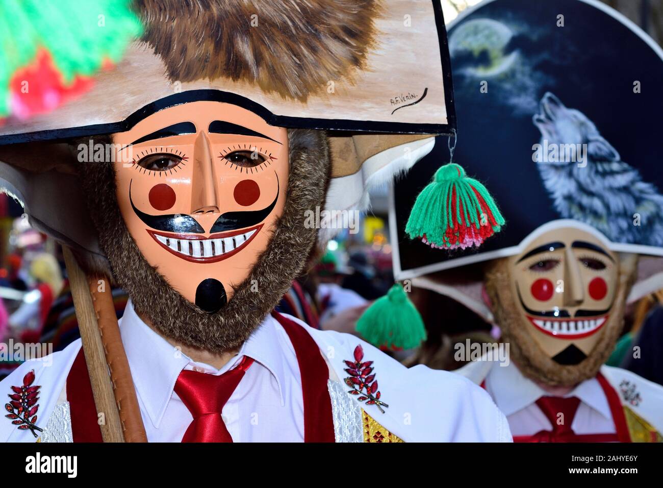 Cigarrons. Winter masks of Verin, carnival, Verin, Orense, Galicia, Spain  Stock Photo - Alamy